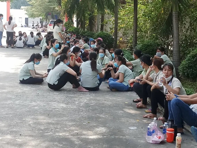 Công nhân Công ty TNHH Nobland Việt Nam ngừng việc phản đối cách tính lương mới - Ảnh 1.